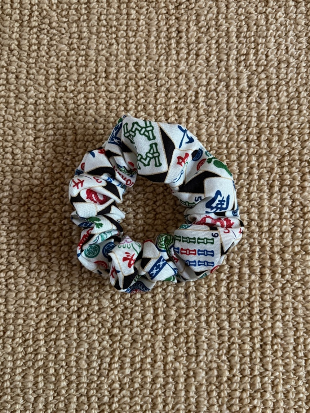 Mahjong Themed Hair Scrunchie